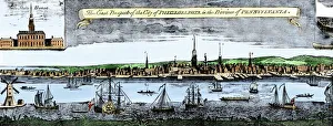 Delaware River waterfront of Philadelphia, 1750s Delaware River waterfront of Philadelphia, 1750s