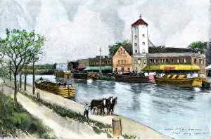 Erie Canal barge at Troy, New York Erie Canal barge at Troy, New York