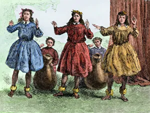 Hawaiian women dancing the hula, 1800s Hawaiian women dancing the hula, 1800s