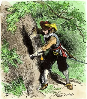 Hiding the Connecticut charter in an oak tree, 1687 Hiding the Connecticut charter in an oak tree, 1687