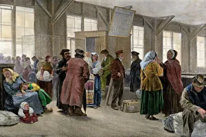 Immigrant waiting-room at Ellis Island, circa 1900 Immigrant waiting-room at Ellis Island, circa 1900
