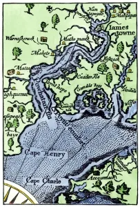 Map Prints: John Smith's Jamestown Map Print