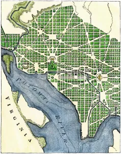 Woodcut Reproductions Prints: Plan of Washington DC, 1793