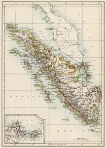 Map Prints: 19th-Century Sumatra Print