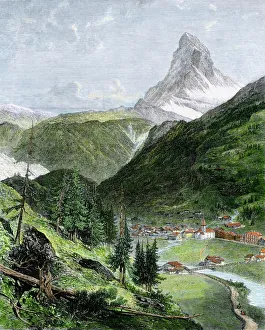 Matterhorn rising over Zermatt, Switzerland Matterhorn rising over Zermatt, Switzerland