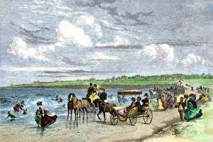 Newport, Rhode Island, beach scene, 1870s Newport, Rhode Island, beach scene, 1870s