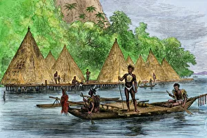Papua, New Guinea, native village Papua, New Guinea, native village