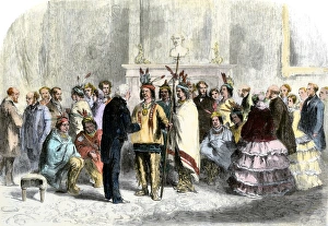 President Buchanan concluding a truce between Pawnees and Poncas President Buchanan concluding a truce between Pawnees and Poncas