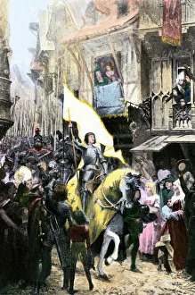 Sacred banner carried by Joan of Arc into Orleans Sacred banner carried by Joan of Arc into Orleans