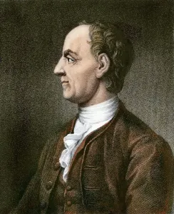Hand-colored engraving of Leonhard Euler, Swiss mathematician Print