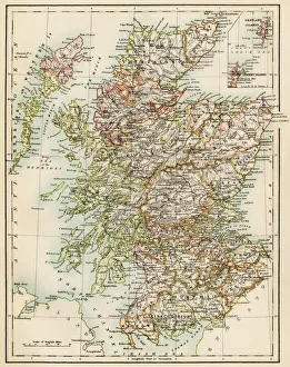 Scotland map, 1870s