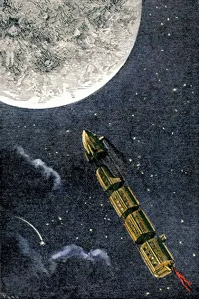 Spaceship to the Moon imagined in the 1870s Spaceship to the Moon imagined in the 1870s