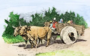 Spanish familys ox-cart, California, 1800s Spanish familys ox-cart, California, 1800s