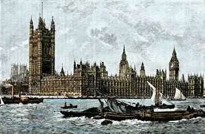 Thames River in London, mid-1800s Thames River in London, mid-1800s