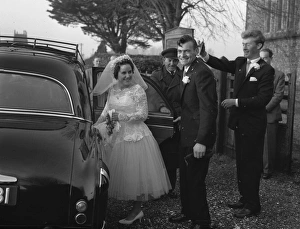 Wedding in Sussex, getting into the car Wedding in Sussex, getting into the car