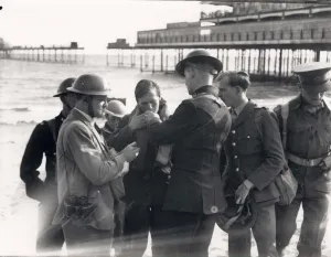 Spitfire Prints: Print of Sgt Babbage lighting a cigarette