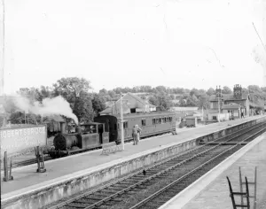 Prints of The southern end of the Kent and East Sussex Railway with Terrier No East Sussex Prints: Robertsbridge Station Print, c. 1952 Black and White Photograph