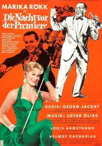 1959 German Print of Louis Armstrong, Helmut Zacharias and Marika Rokk