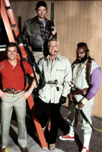 Classic Television Series Prints: A-TEAM, Dirk Benedict, Dwight Schultz, George Peppard, Mr. T. 1983-1987