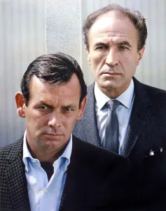 Classic Television Series Prints: THE FUGITIVE, from left: David Janssen, Barry Morse, 1963-1967