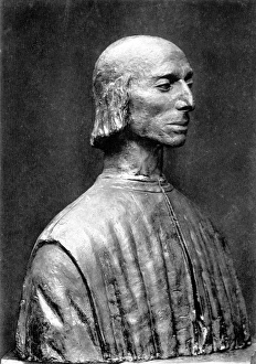 (1469-1527). Italian statesman and political philosopher. Portrait bust by an unknown Italian sculptor, bronze (1469-1527). Italian statesman and political philosopher. Portrait bust by an unknown Italian sculptor, bronze