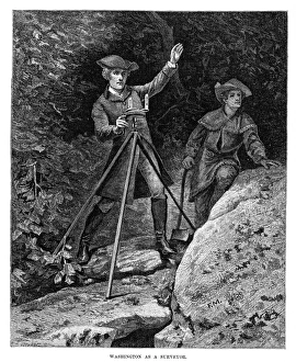 (1732-1799). First President of the United States. George Washington surveying Lord (1732-1799). First President of the United States. George Washington surveying Lord