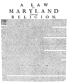 ACT OF TOLERATION, 1649. The Act of Toleration, passed by the Province of Maryland in 1649 ACT OF TOLERATION, 1649. The Act of Toleration, passed by the Province of Maryland in 1649