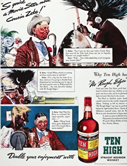 Advertisement for Ten High Straight Bourbon whiskey, 1939 Advertisement for Ten High Straight Bourbon whiskey, 1939