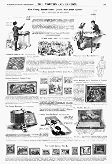 ADVERTISEMENT: TOYS, 1890. American magazine advertisements for various toys, 1890 ADVERTISEMENT: TOYS, 1890. American magazine advertisements for various toys, 1890