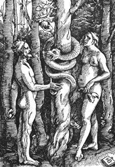 ADAM & EVE. Woodcut by Hans Baldung Grien, 1514 ADAM & EVE. Woodcut by Hans Baldung Grien, 1514