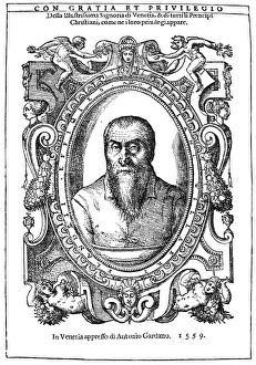 ADRIAN WILLAERT (1480-1562). Flemish musician. Woodcut, Venetian, 1559 ADRIAN WILLAERT (1480-1562). Flemish musician. Woodcut, Venetian, 1559