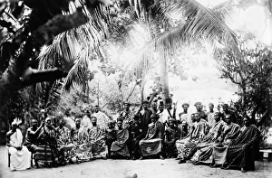 AFRICA: CHIEF, c1900. A chief and his court, most likely King Kobina of Elmina AFRICA: CHIEF, c1900. A chief and his court, most likely King Kobina of Elmina