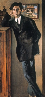 ALBAN BERG (1885-1935). Austrian composer. Oil on canvas by Arnold Schoenberg ALBAN BERG (1885-1935). Austrian composer. Oil on canvas by Arnold Schoenberg