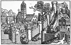 ALEXANDRIA, 1493. Alexandria, Egypt. Woodcut, 1493, from the Nuremberg Chronicle ALEXANDRIA, 1493. Alexandria, Egypt. Woodcut, 1493, from the Nuremberg Chronicle