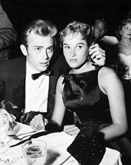 American actor James Dean with Swiss actress Ursula Andress, 9 September 1955 American actor James Dean with Swiss actress Ursula Andress, 9 September 1955