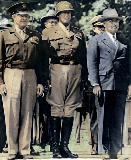 AMERICANS IN BERLIN, 1945. General Dwight D. Eisenhower, General George S. Patton AMERICANS IN BERLIN, 1945. General Dwight D. Eisenhower, General George S. Patton
