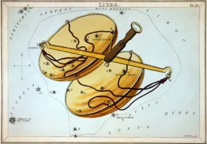 Print of Constellation Libra, line engraving