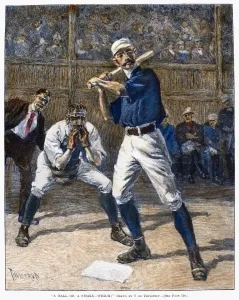 Baseball Stadium Prints: Baseball Print, 1888 Wood Engraving