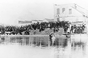 BAPTISM, c1900. A community baptism in Washington State, c1900 BAPTISM, c1900. A community baptism in Washington State, c1900