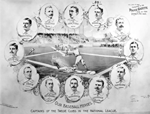 BASEBALL, 1895. Portraits of the captains of the twelve baseball clubs in the National BASEBALL, 1895. Portraits of the captains of the twelve baseball clubs in the National