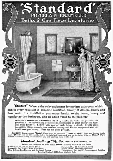 BATHROOM ADVERTISEMENT. From an American magazine of 1905 BATHROOM ADVERTISEMENT. From an American magazine of 1905