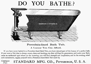 BATHTUB ADVERTISEMENT 1890. American advertisement, 1890 BATHTUB ADVERTISEMENT 1890. American advertisement, 1890