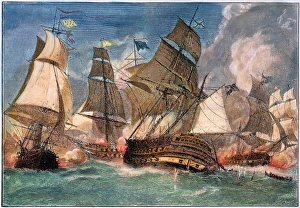 Battle between the French and English fleets, 5-10 September 1781 Battle between the French and English fleets, 5-10 September 1781