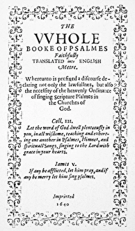 BAY PSALM BOOK, 1640. Title-page of the Bay Psalm Book, printed at Cambridge BAY PSALM BOOK, 1640. Title-page of the Bay Psalm Book, printed at Cambridge