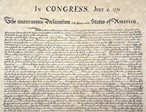 Detail of the beginning of the Declaration of Independence, 4 July 1776 Detail of the beginning of the Declaration of Independence, 4 July 1776
