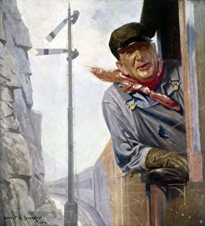 BENEKER: THE ENGINEER, 1913. Oil on canvas by Gerrit A. Beneker, 1913 BENEKER: THE ENGINEER, 1913. Oil on canvas by Gerrit A. Beneker, 1913
