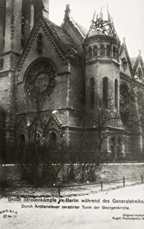 BERLIN: GENERAL STRIKE, 1920. Tower of St. Georges Church destroyed during the general strike BERLIN: GENERAL STRIKE, 1920. Tower of St. Georges Church destroyed during the general strike