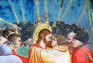 Betrayal of Jesus Christ by Judas Iscariot. Detail of the fresco, c1305, by Giotto Betrayal of Jesus Christ by Judas Iscariot. Detail of the fresco, c1305, by Giotto