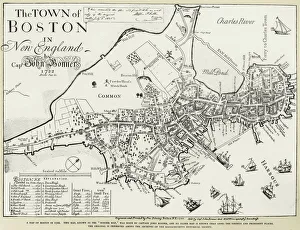 BOSTON MAP, 1722. Engraved facsimile by George G. Smith, 1835, of a map of Boston BOSTON MAP, 1722. Engraved facsimile by George G. Smith, 1835, of a map of Boston