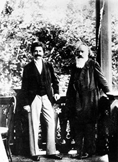 BRAHMS & STRAUSS, 1894. Johannes Brahms (right), German composer and pianist BRAHMS & STRAUSS, 1894. Johannes Brahms (right), German composer and pianist